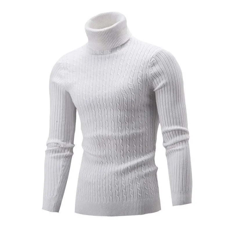 Top Trends: Autumn / Winter Men's Pullovers Knitwear New High Collar Fried Dough Twists Underlay Casual Fashion Sweater Men Shoppable Styles