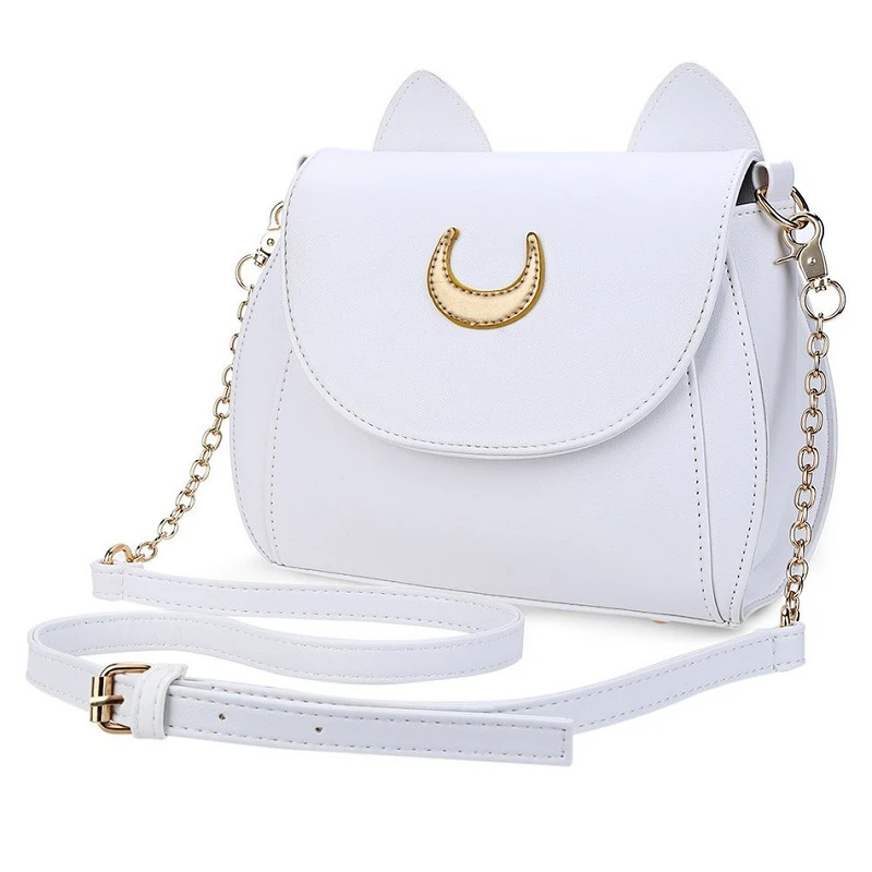 Top Trends: Summer PU Leather Ladies Messenger Bag Sailor Moon Ladies Moon Tote Bag Cat Ear Chain Shoulder Bag Shoppable Styles