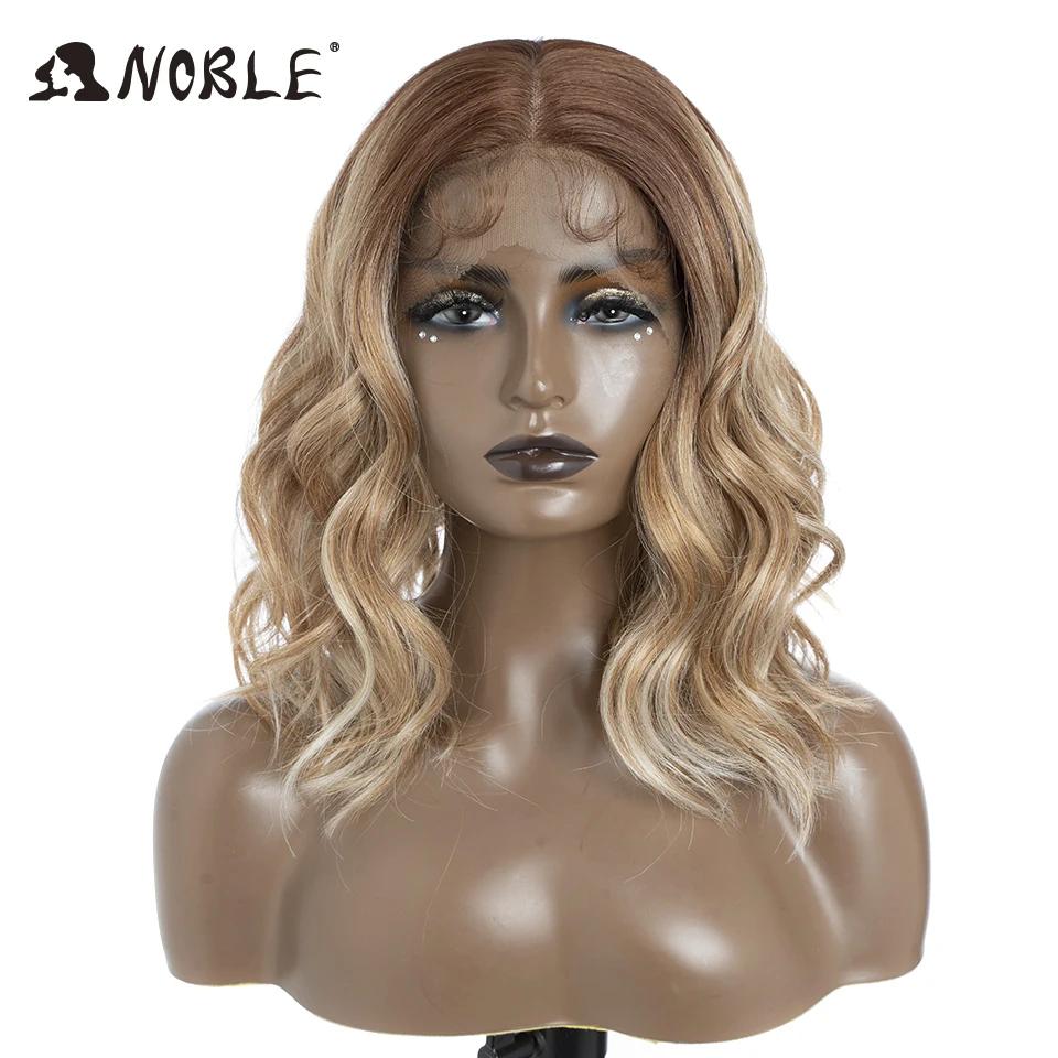 Top Trends: Noble Cosplay Wig Synthetic Lace Front Wigs For Black Women 13X7 Natural Wavy Ombre Brown Blonde Wigs Lace Front Wig Synthetic Shoppable Styles