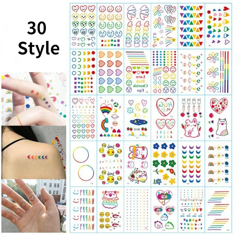 Top Trends: Butterfly Temporary Tattoo Stickers Rainbow Expression Face Hand Lovely Body Art Waterproof Fake Tattoos Tatouage Temporaire Shoppable Styles