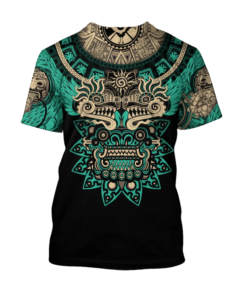 Top Trends: Summer Trend Harajuku Mexican Aztec Quetzon Men's Casual T-shirt Street Fashion Classic Retro O-neck Loose Senior 3D Printed Top Shoppable Styles