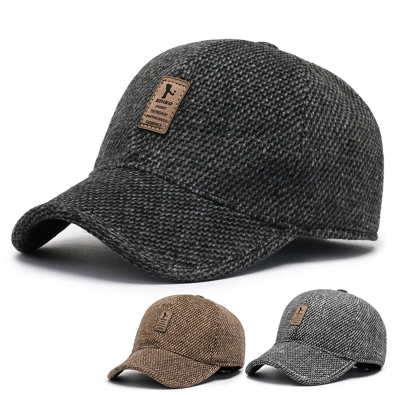 Top Trends: Winter Warm Shield Ear Duck Tongue Cap Middle-aged Elderly Men Outdoor Leisure Padded Thickened Baseball Cap Golf Cap Shoppable Styles