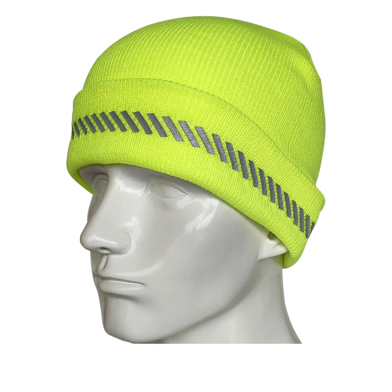 Top Trends: High Visibility Safety Beanie Reflective Knit Ribbed Hats Warm Winter Bonnets For Night Running Hiking Cycling Shoppable Styles