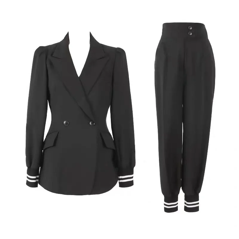 Top Trends: 2023 New Fashion Women Pant Suits Long Sleeve Belted Blazer Long Trousers Suit Office Lady Work Wear 2 Pieces Set Women's Set Shoppable Styles - Image 6