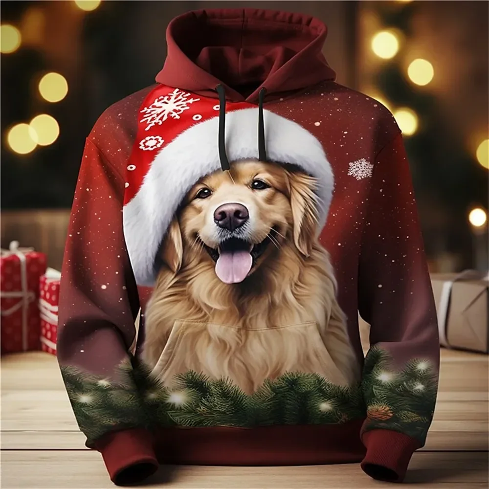 Top Trends: Christmas Hoodies For Men Animal Cats And Dogs 3D Print Long Sleeve Sweatshirt Autumn Winter Men Clothing Holiday Casual Tops Shoppable Styles - Image 2