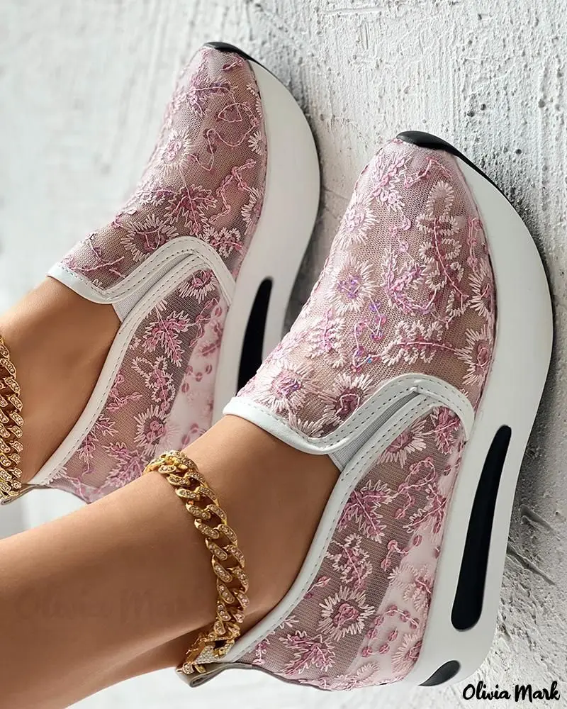 Top Trends: Lace Flats Platform Women Sport Shoes Mesh Breathable Sneakers 2023 Summer New Casual Sandals Running Beach Rocking Dance Shoes Shoppable Styles