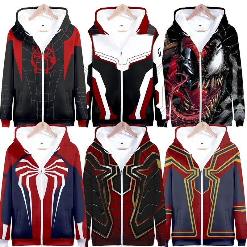 Top Trends: Spiderman Zip Up Hoodie Child Spiderman Sweatshirt Mens Hoodie Spider 3D Digital Print Man Sweatshirts And Hoodies Boys Shoppable Styles