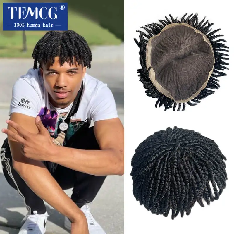 Top Trends: Toupee For Men Braided Full Lace Toupee For Black Men Human Hair Replacement Afro Crochet Braids Male Hair Prosthesis Wig Man Shoppable Styles