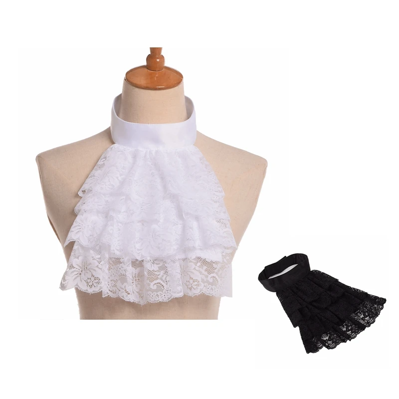 Top Trends: Victorian Neck Collar Cosplay Accessories Retro Vampire Punk Ruffled Lace Jabot Shoppable Styles