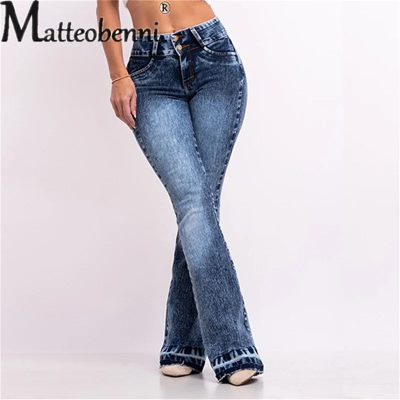 Top Trends: Fashion Stretch High Waist Flared Jeans Ladies Sexy Slim Fit Show Hip Commuter Denim Pants 2023 Women&#039;s Sensible Style Trousers Shoppable Styles