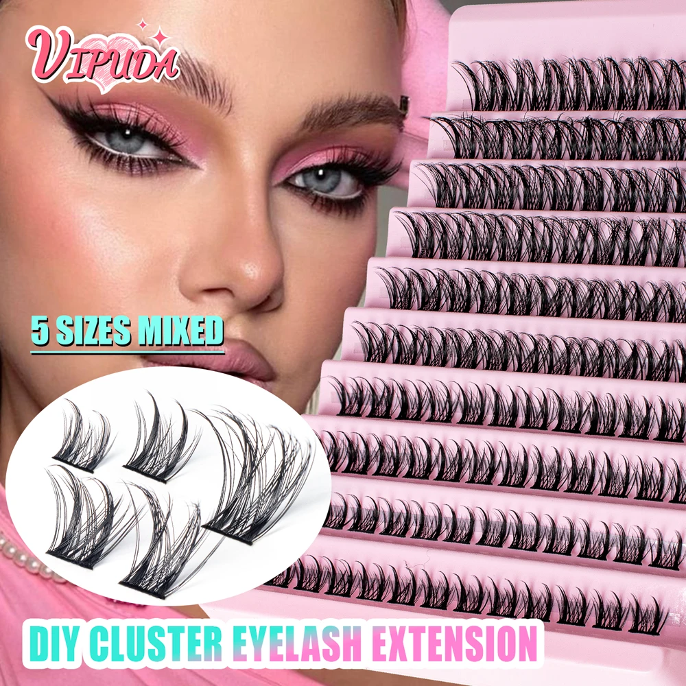 Top Trends: Vipuda Cluster Lashes Mixed Length DIY Eyelash Segmented Eyelashes Volume Individual Lashes Soft Fluffy Faux Mink Lashes Shoppable Styles