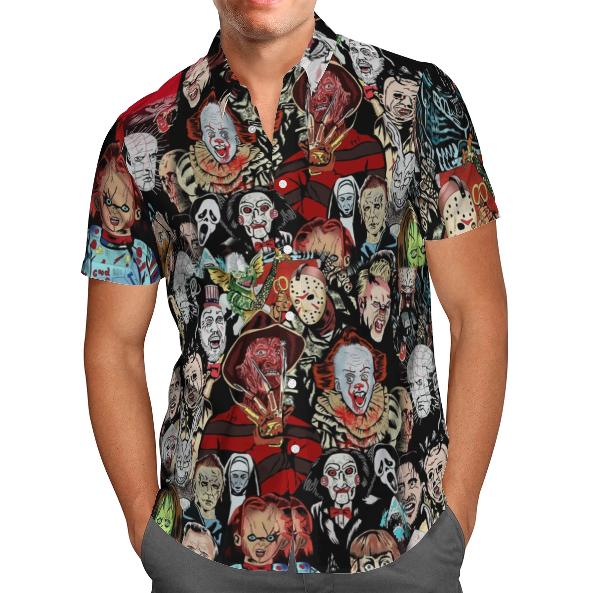 Top Trends: 2024 Hawaiian Halloween Terror Jck Skull Ghost Men's Floral Casual Short Sleeve Large Street Clothes 3D Beach Summer Plus Size Shoppable Styles