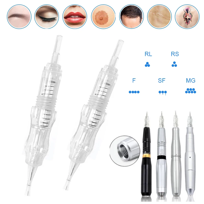 Top Trends: BMX 20Pcs Disposable Permanent Makeup Tattoo Needles RL RS F SF RM MG Eyebrow Tattoo Cartridges For Microblading Machine Pen Shoppable Styles