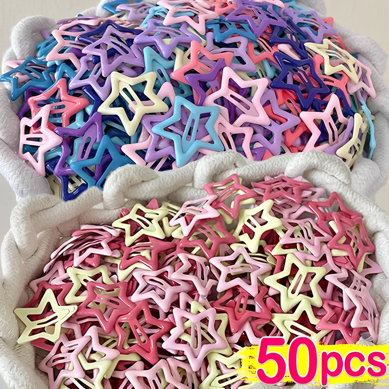 Top Trends: 10 / 50Pcs Colorful Star BB Hair Clips Y2K Women Grils Cute Metal Star Hairpin Side Barrettes Hair Grip Headwear Hair Accessories Shoppable Styles