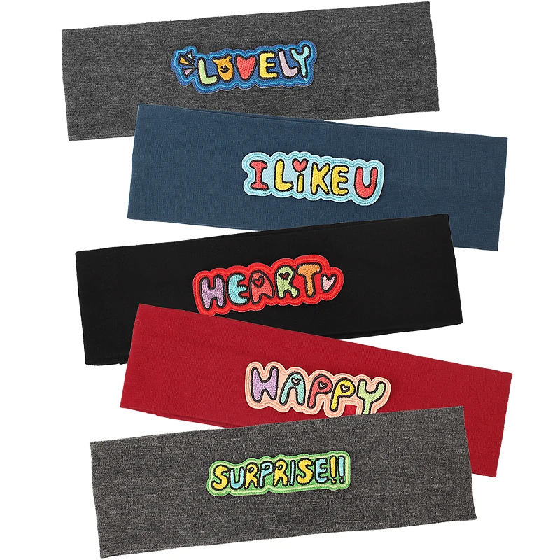 Top Trends: Geebro Newborn Candy Color Turban Letters Headband Baby Girls Cotton Elastic Cute Soft Hair Band Headbands Hair Accessories Shoppable Styles