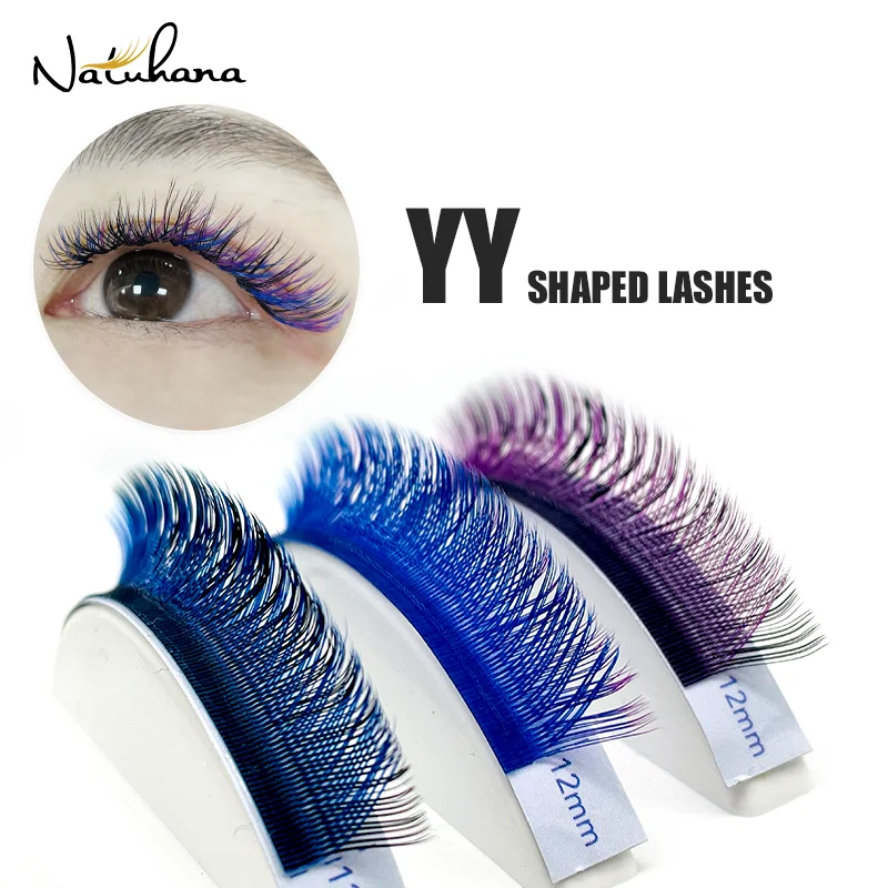 Top Trends: NATUHANA Ombre Color YY Shape Eyelash Extensions Faux Cils Two Tip Lashes C / D Curl Idividual False Eyelashes Makeup Supplies Shoppable Styles