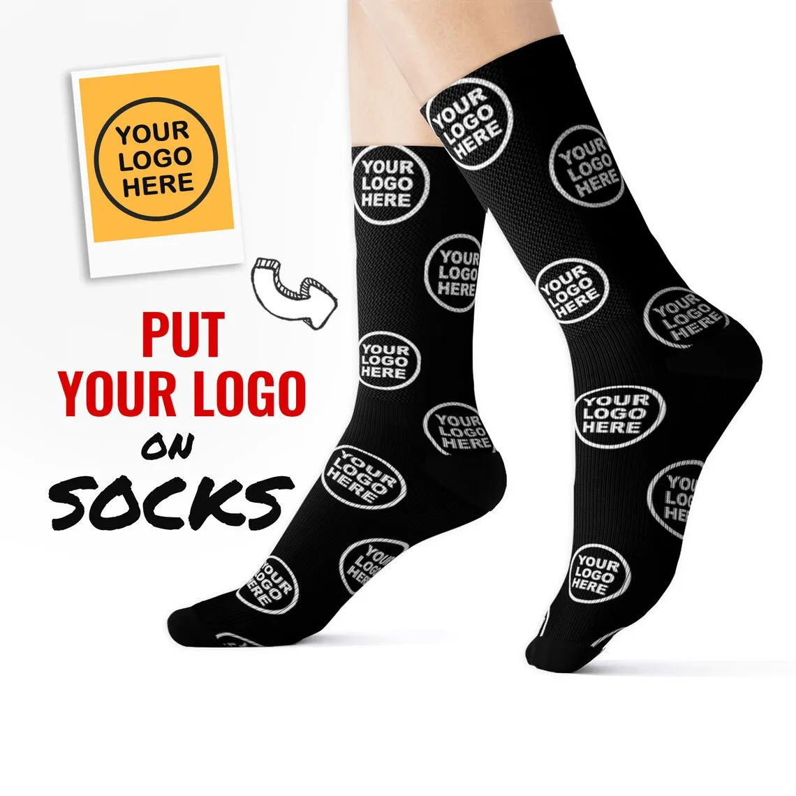 Top Trends: Customized Business Logo Socks Men Women Casual Party Wedding Socks Picture Text Personalized Harajuku Long Socks Shoppable Styles