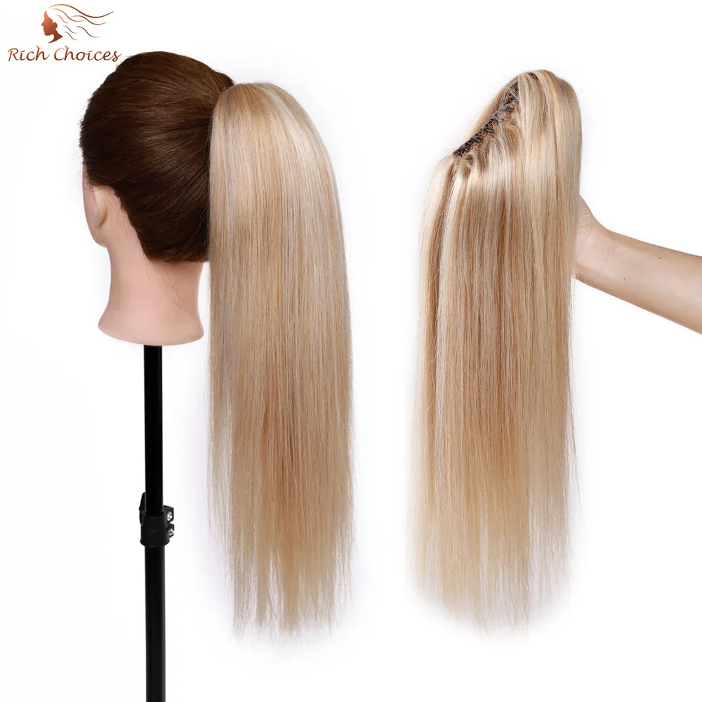 Top Trends: Rich Choices Clip In Ponytails Extensions 100% Human Hair Ponytail Long Jaw / Claw Pony Tail With Clips Hairpieces For Women Shoppable Styles