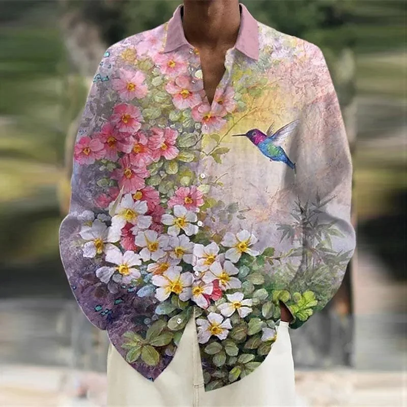 Top Trends: Summer 2023 Men&#039;s Shirts, Flowers, Birds, 3D Printed Long-sleeved Single-breasted Shirts, Fashion Street Dance Party Design 6XL Shoppable Styles