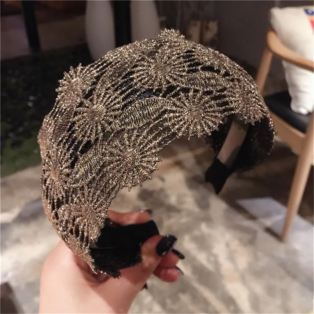 Top Trends: TwinkLei Fashion Women Lace Hairbands Wide Hair Hoop Non-slip Lady Flower Hollow Headbands With Teeth Elegant Hair Accessories Shoppable Styles