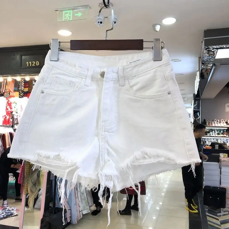 Top Trends: Shorts Women Spring And Summer Ripped Denim Shorts Women's High Waist Irregular White Short Pants Ropa Mujer Shoppable Styles