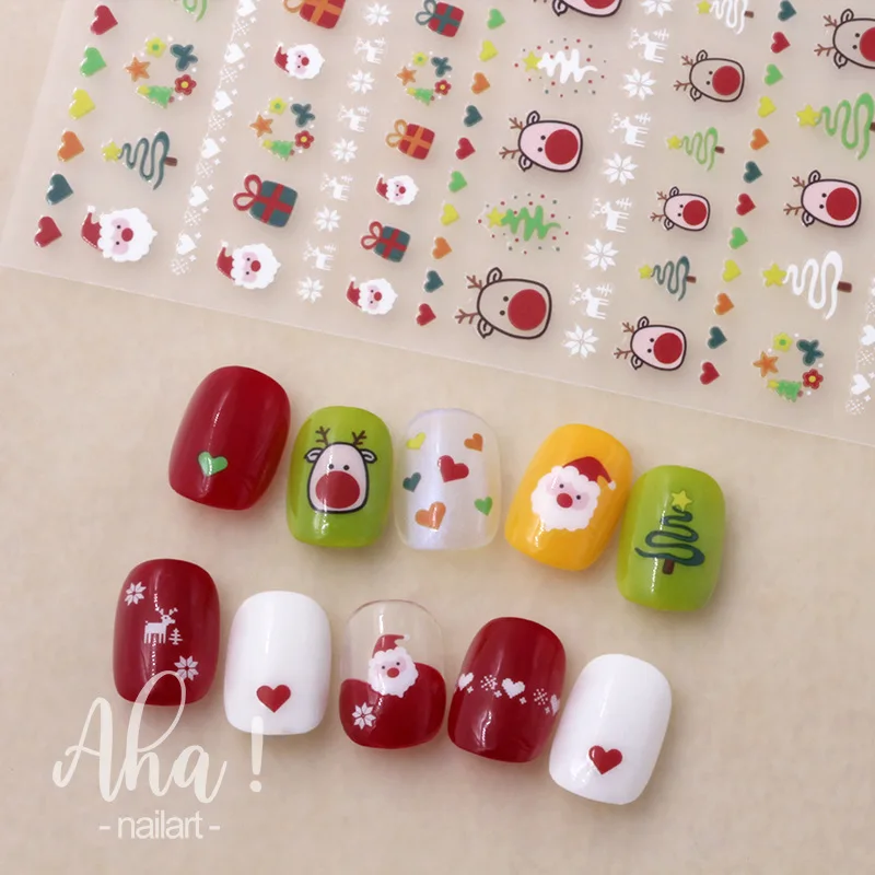 Top Trends: Christmas Cartoon Santa Claus SnowflakeNail Art Sticker Deer Decals New Year Nails Decorations Stickers For Manicure Accessories Shoppable Styles