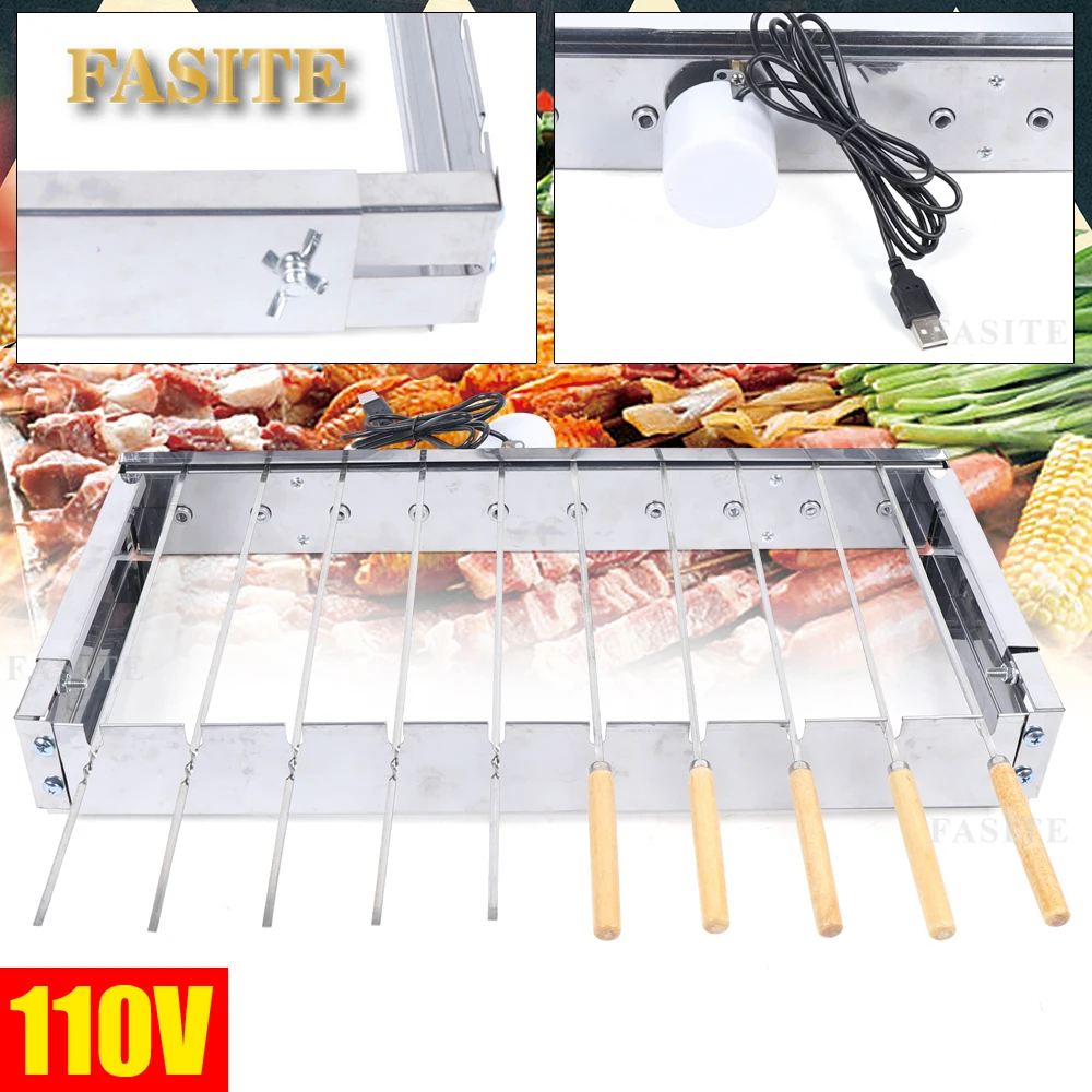 Title 4, Stainless Steel Barbecue Grill Outdoors Electri...