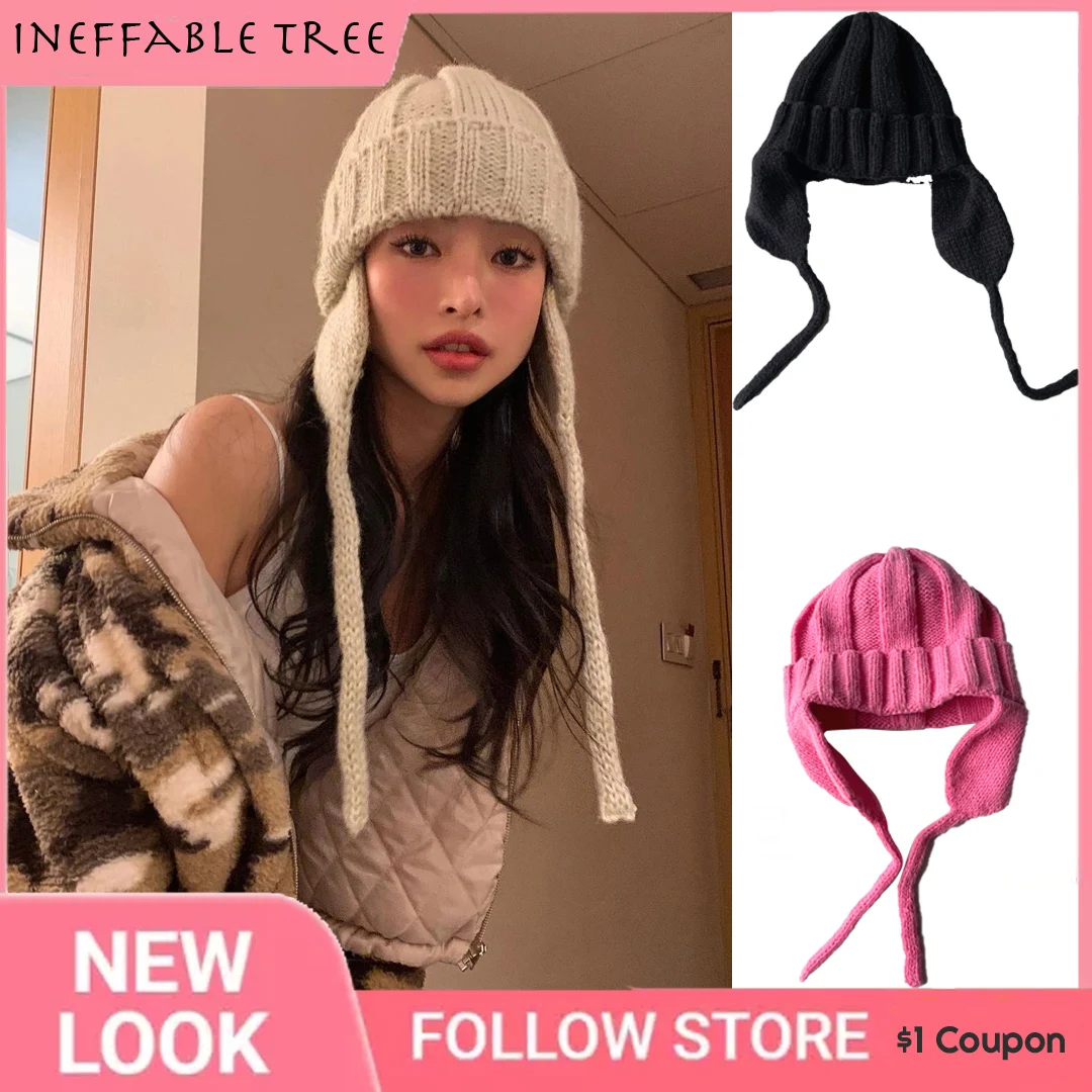 Top Trends: INS Parent-child Autumn Winter Warm Ear Protection Knitted Wool Hat Bomber Hats For Women Vintage Russian Cap Gorro Hombre Shoppable Styles