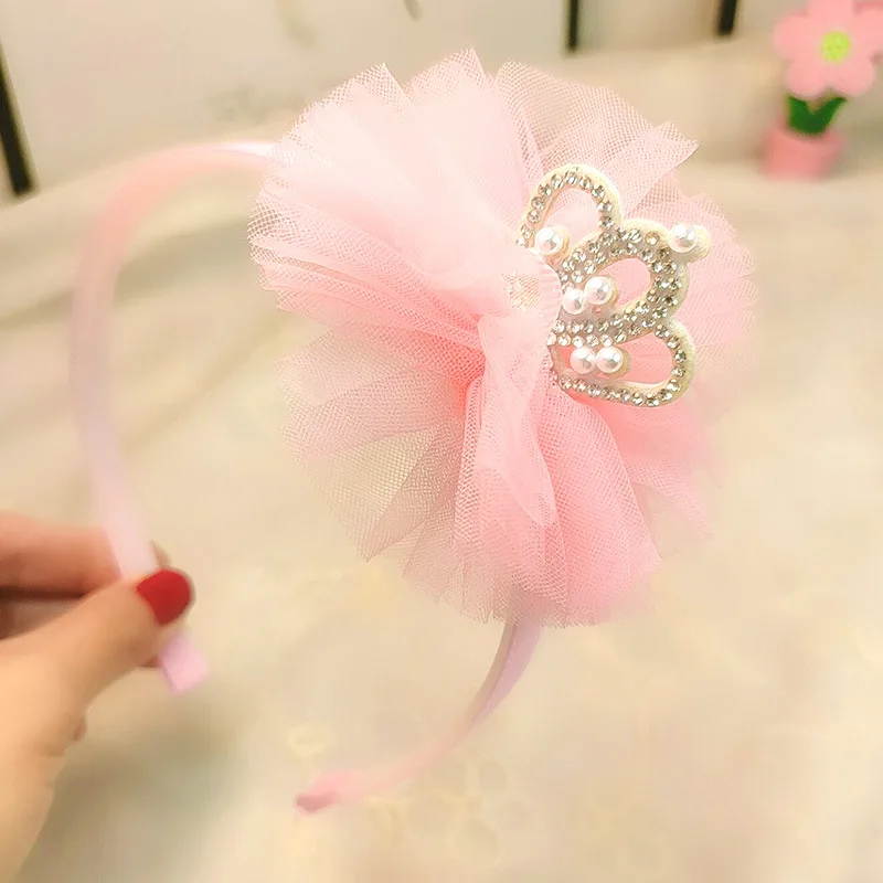 Top Trends: New Headwear Children's Crown Hair Hoop Girls Lace Mesh ABS Drill Hoop Girls Lovely Princess Hair Ornament Shoppable Styles