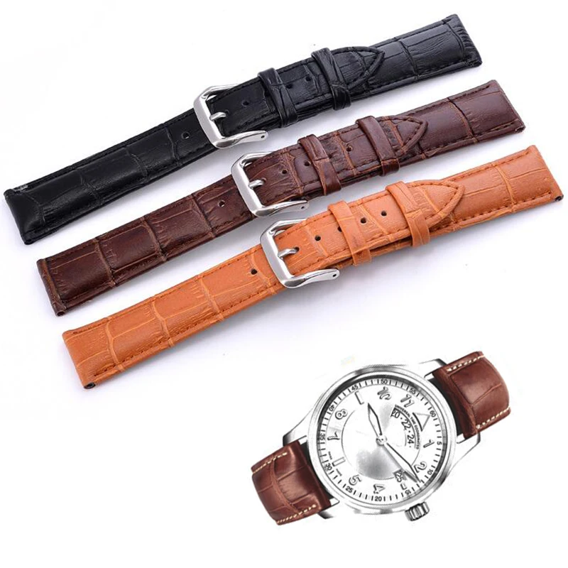 Top Trends: Watch Band Genuine Leather Straps Watchbands Universal Women Men Cowhide Strap Belt12mm 18mm 20mm 22mm Watch Accessories Shoppable Styles