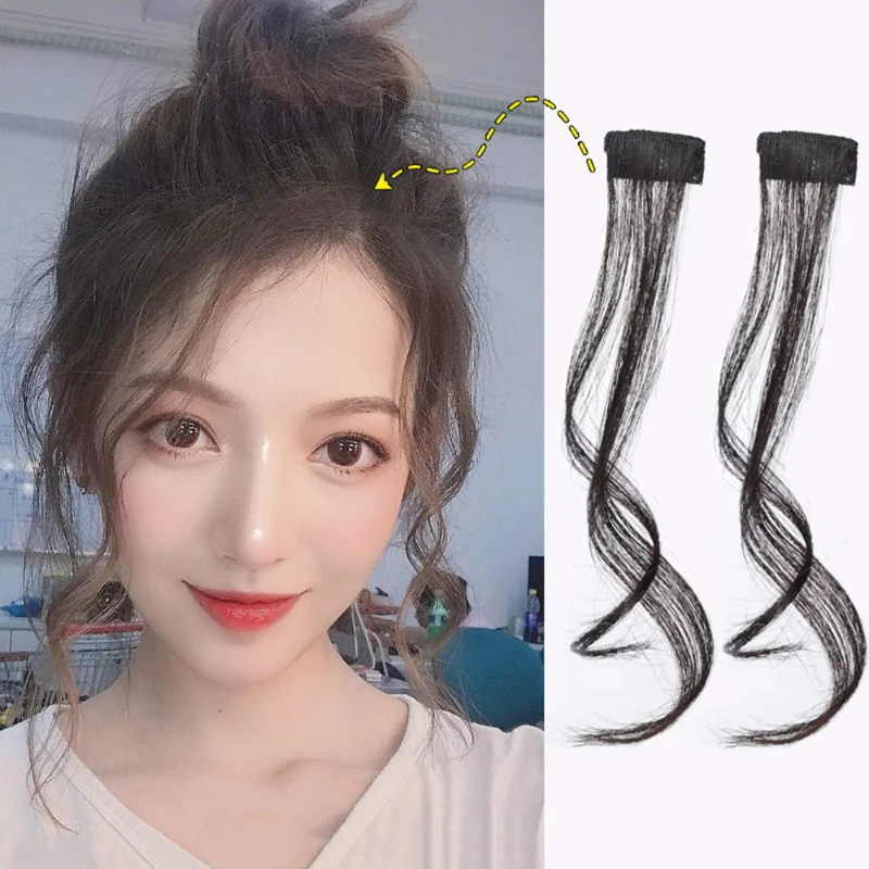 Top Trends: French Style Synthetic Air Bangs Women Fake Bangs Hair Piece Clip In Hair Extensions Blend Hair Clip In Hair Bangs Hairpiece Shoppable Styles