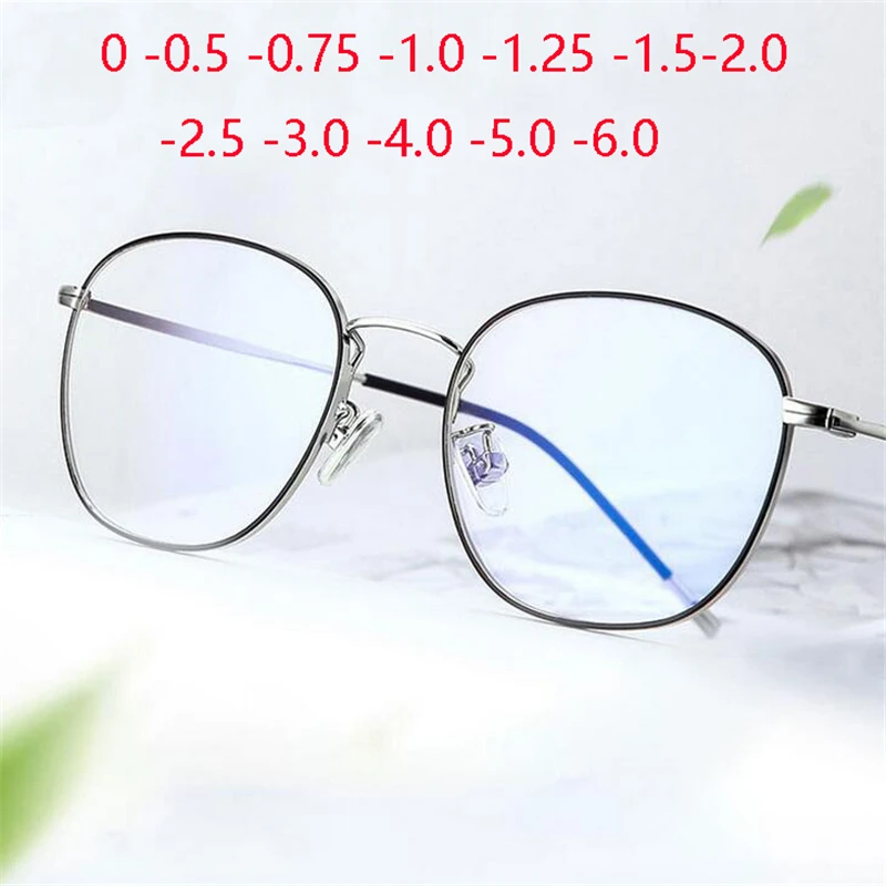 Top Trends: Metal Anti-blue Light Computer Glasses Women Men 1.56 Aspherical Myopia Lens Prescription Eyeglasses 0 -0.5 -0.75 -1.0 To -6.0 Shoppable Styles