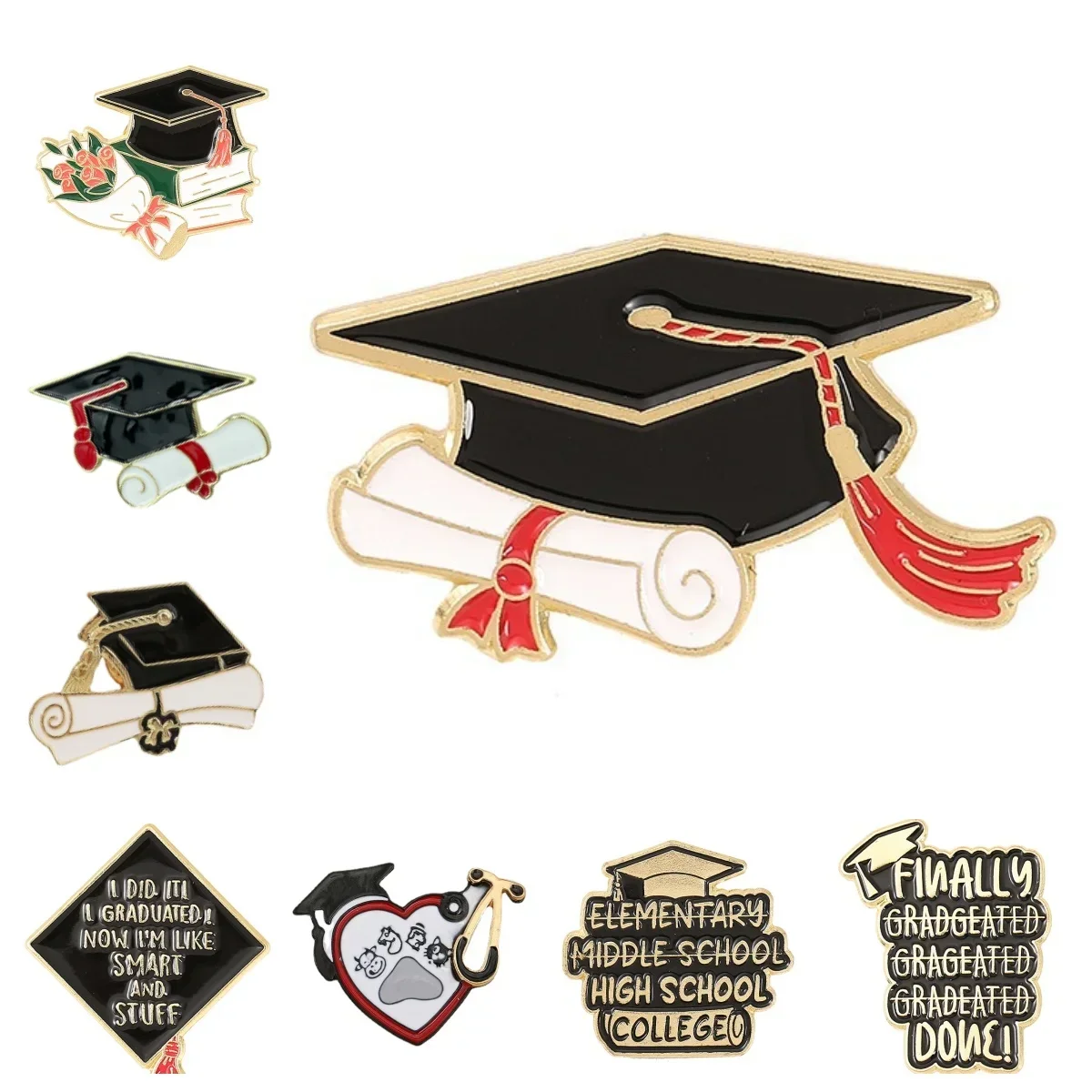 Top Trends: Personalized Graduation Season Bachelor's Hat Brooch Fashion Student Enamel Small Badge Knapsack Metal Pin Student Souvenir Gift Shoppable Styles