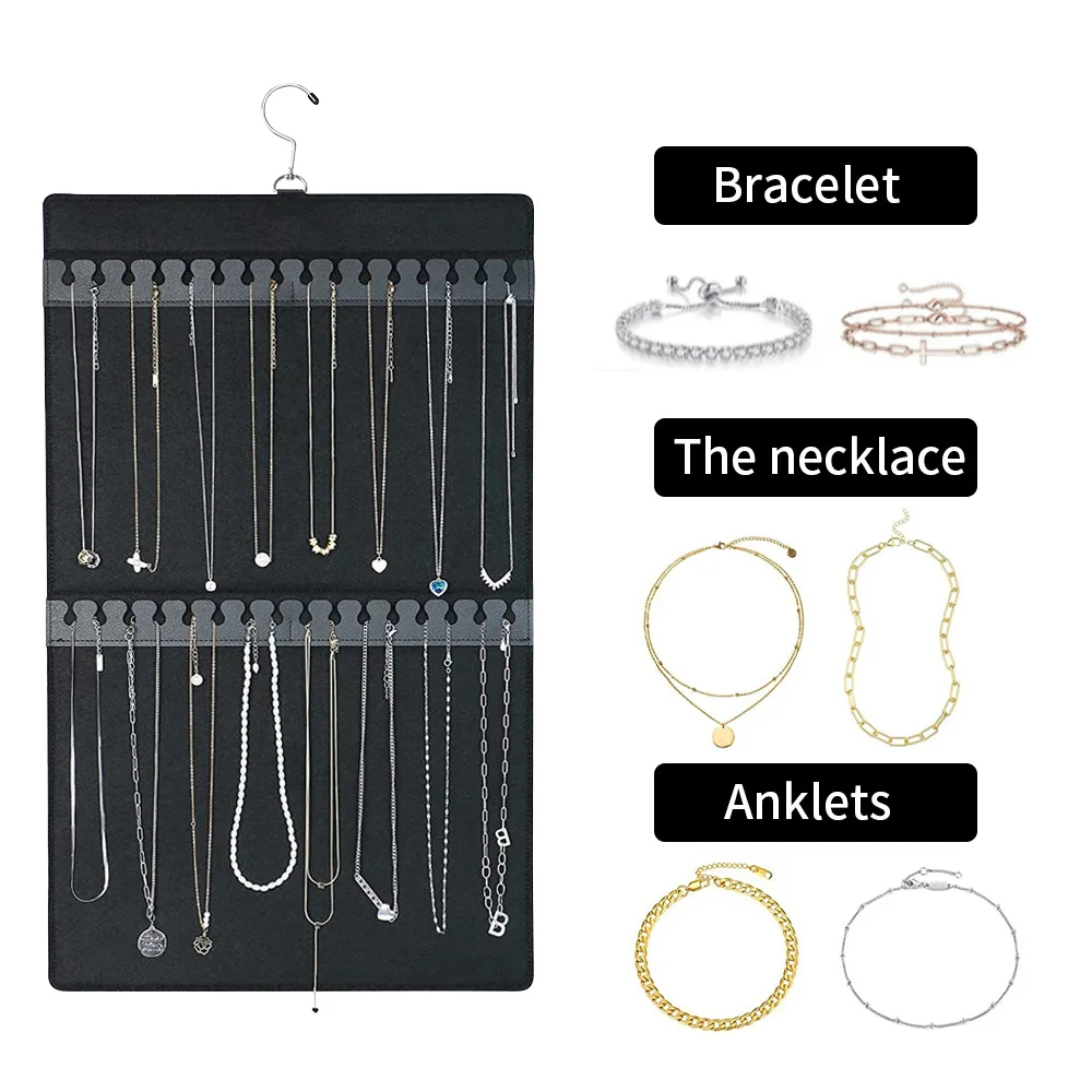 Top Trends: 150 Pocket Necklace Bracelet Earring Jewelry Hanging Accessories Double Sided Display Wardrobe Organizer Storage Transparent Bag Shoppable Styles - Image 3