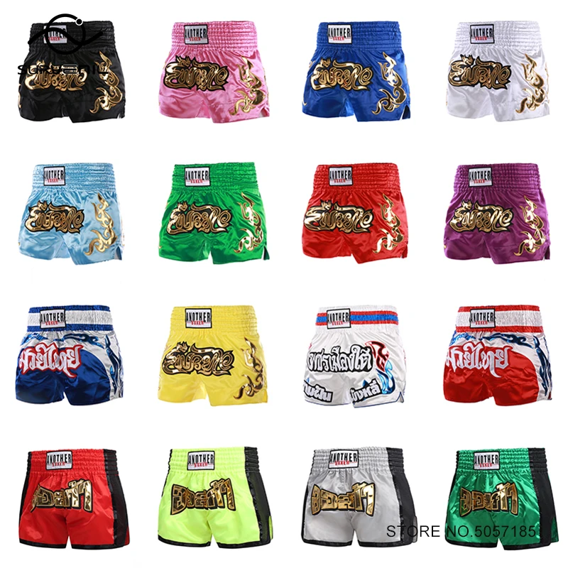 Top Trends: Boxing Shorts Womens Satin Muay Thai Shorts Men Kids Kickboxing Pants Professional Training Sanda Combat Grappling Fight Wear Shoppable Styles