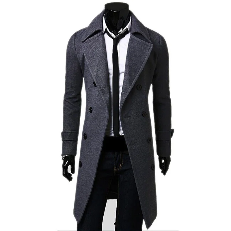 Top Trends: Men Double Breasted Trench Coats Casual Overcoats Wool Blends Business Long Jackets Leisure Fit Coat Shoppable Styles