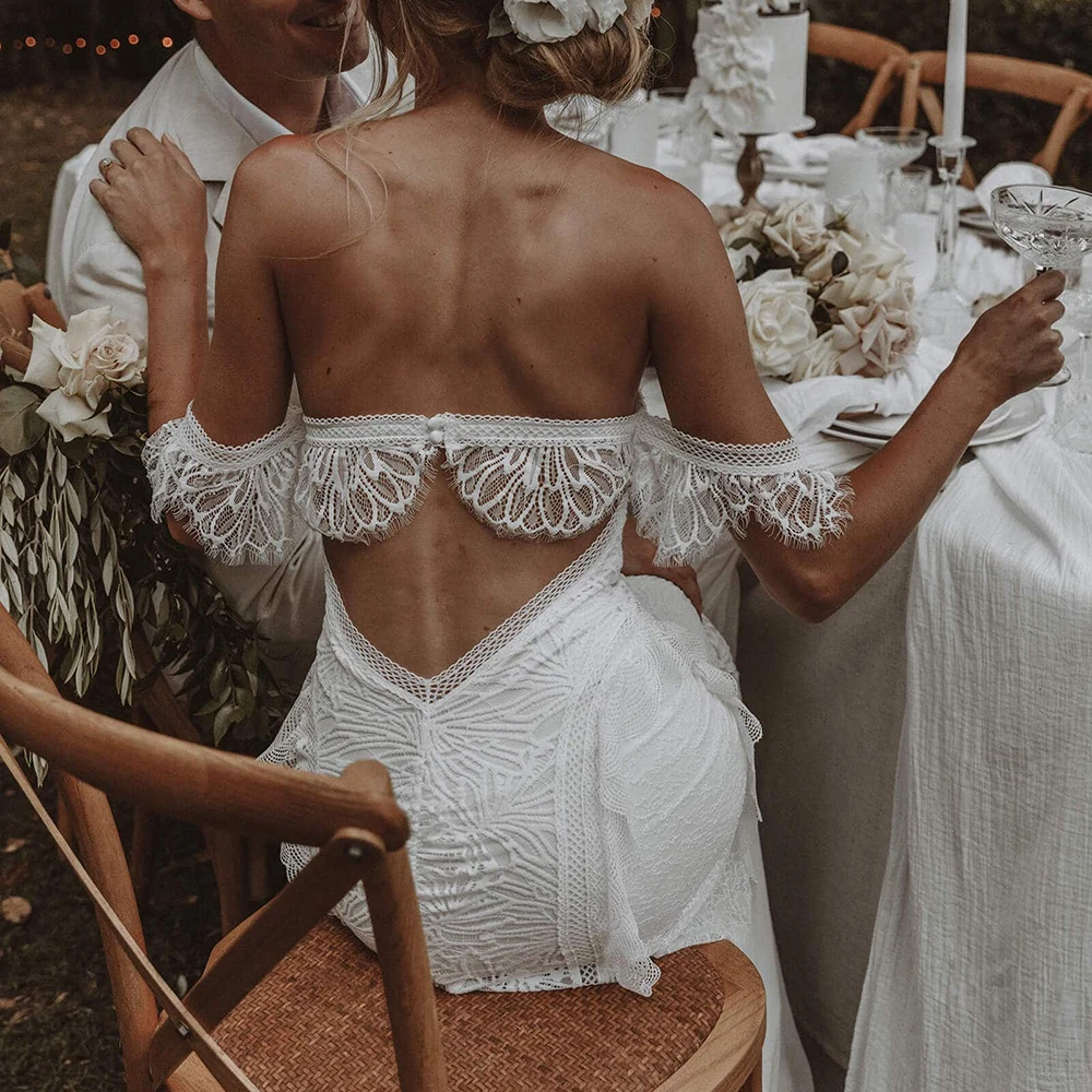 Top Trends: Sweetheart Mermaid Wedding Dresses For Women 2022 Boho Bride Lace Off The Shoulder Bridal Dresses Backless Vestidos De Novia Shoppable Styles