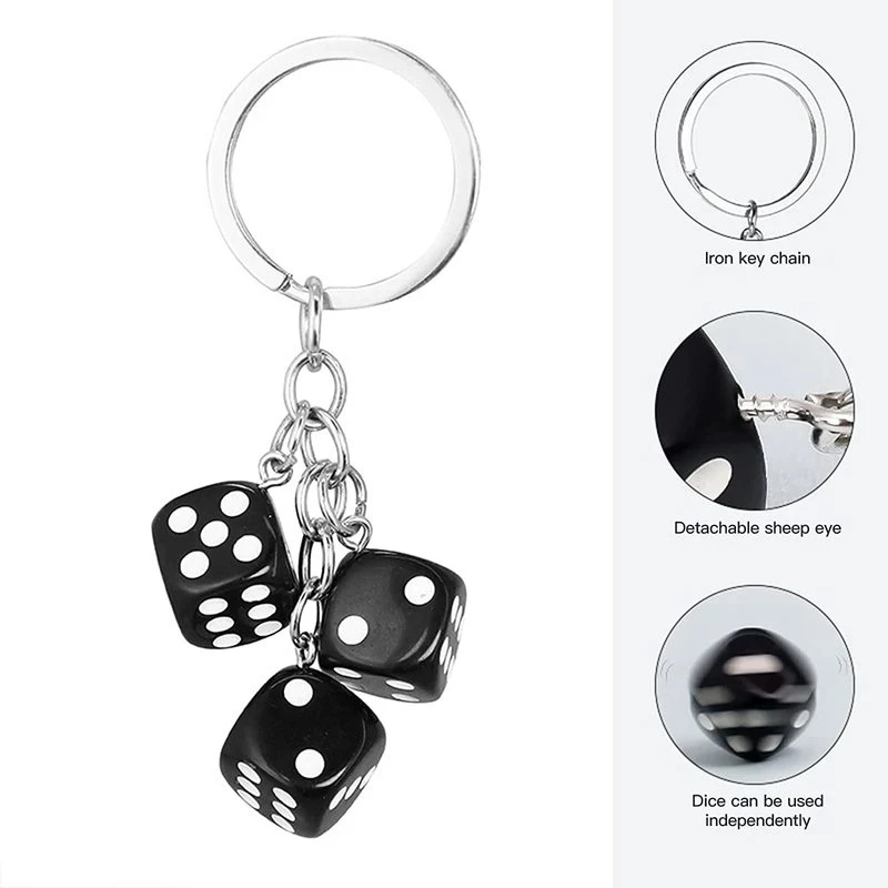 Top Trends: Creative Colourful Dice Keychain Fashion 3D Resin Dice Handbag Pendant For Women Men Car Key Holder Key Accessories Funy Gifts Shoppable Styles