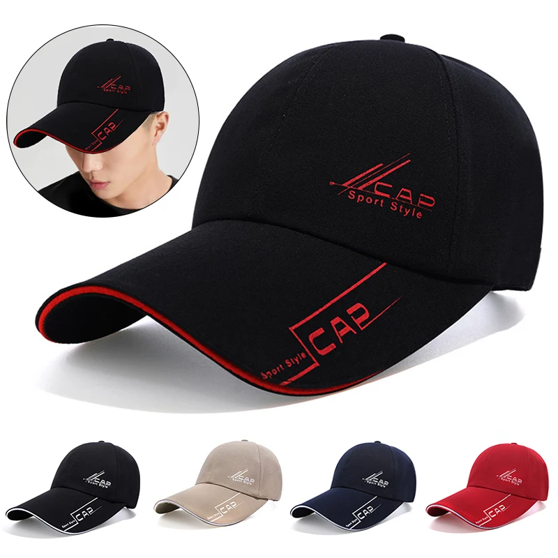 Top Trends: 2023 Sports Cap Fish Hat For Mens Outdoor Fashion Line Baseball Cap Long Visor Brim Shade Snapback Sun Hat Peaked Cap Men Cap Shoppable Styles