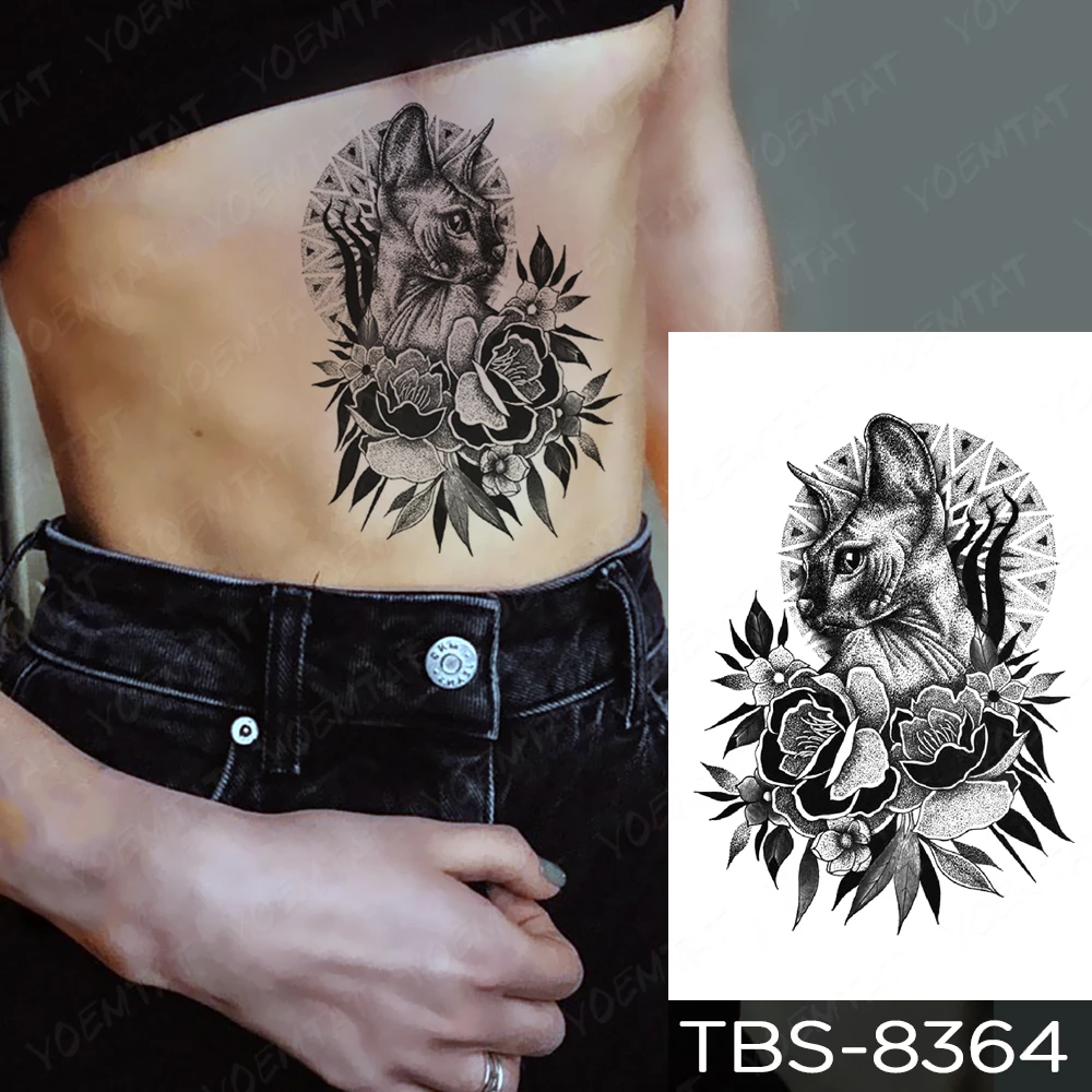 Top Trends: Gothic Punk Y2K Waterproof Temporary Tattoo Sticker Fox Butterfly Forest Flash Tattoos Arm Legs Fake Tatoo Men Women Body Art Shoppable Styles - Image 3