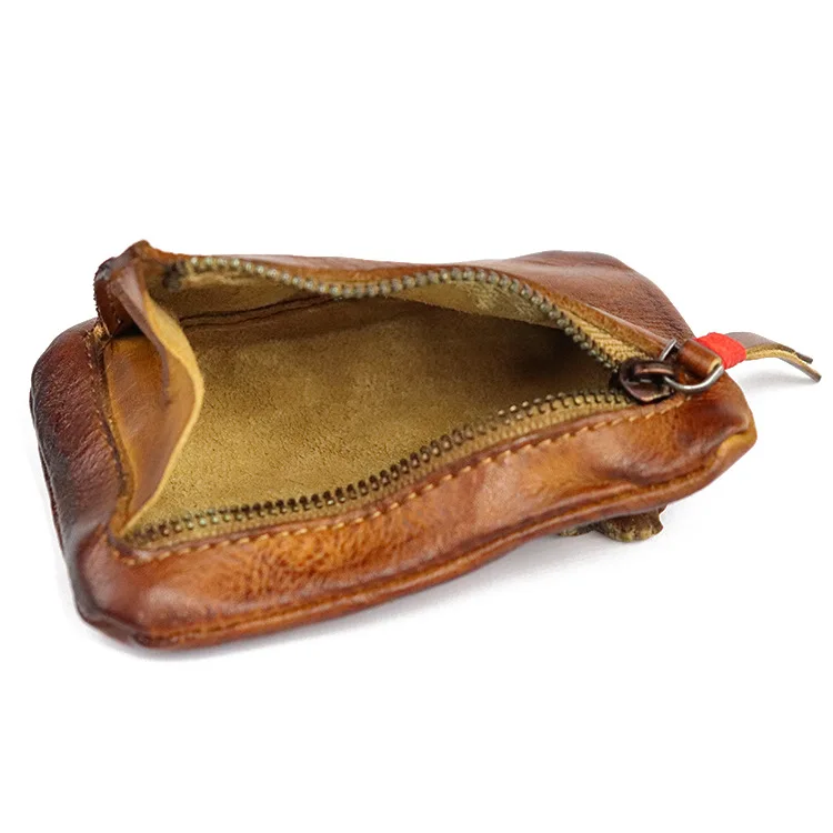 Top Trends: New Coin Purse Retro Creative Mini Storage Bag Japanese Style Handmade Original Leather Coin Purse Multifunctional Card Holder Shoppable Styles - Image 4