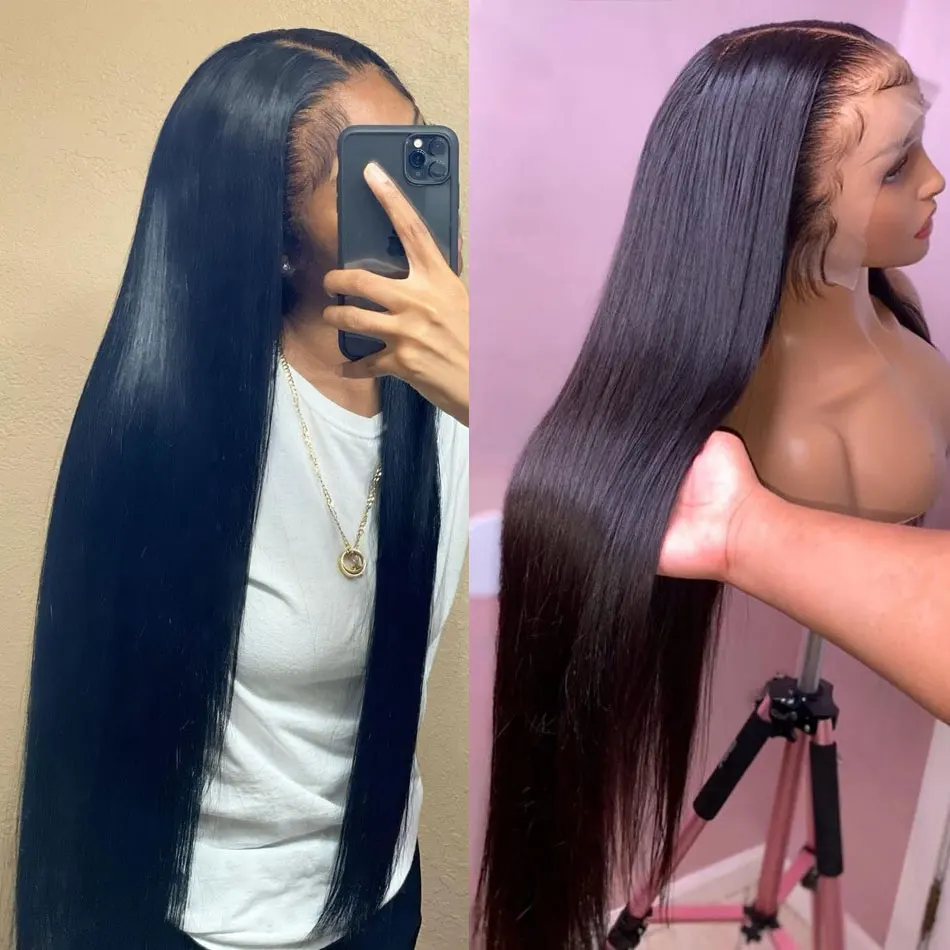 Top Trends: Straight Lace Front Human Hair Wigs For Black Women Pre Plucked With Baby Hair Brazilian Remy 30 32 34 Inch Hd Lace Frontal Wig Shoppable Styles