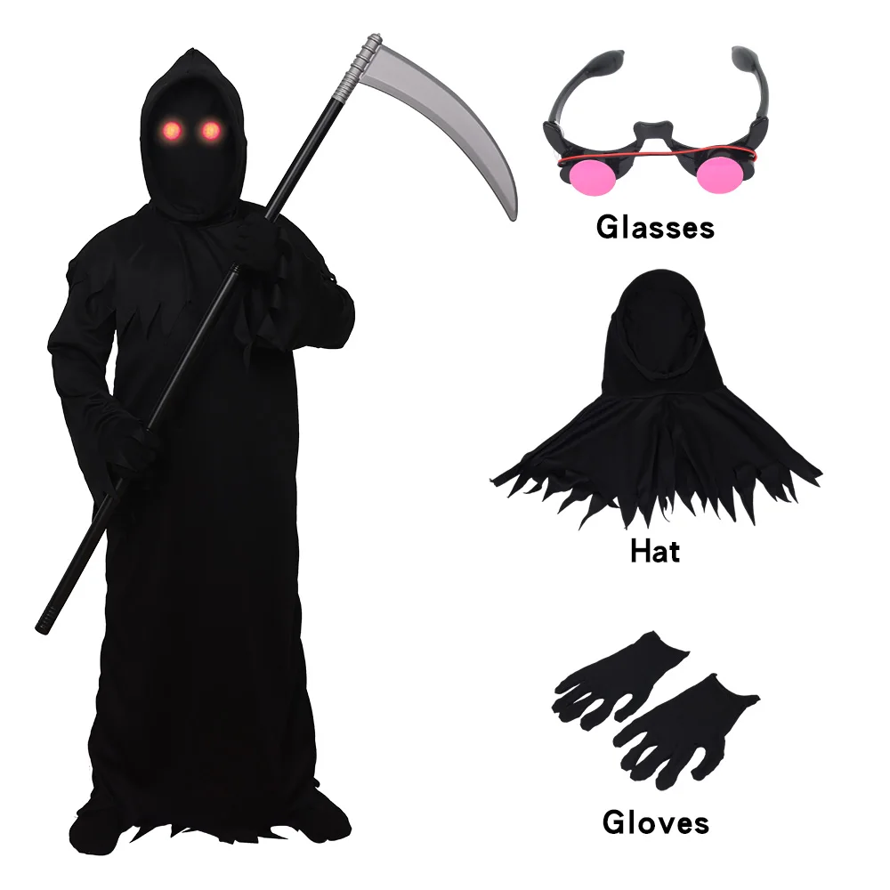 Top Trends: Carnival Kids Costume Loud Scream Death Horror Ghost Prom Cosplay With Mask Belt Shoppable Styles