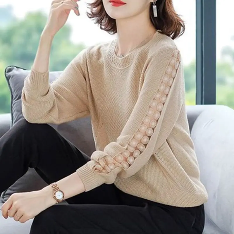 Top Trends: 2023 Autumn And Winter New Casual Women&#039;s Clothing Hollow Out Round Neck Long Sleeve Solid Color Versatile Commuting Pullover Shoppable Styles