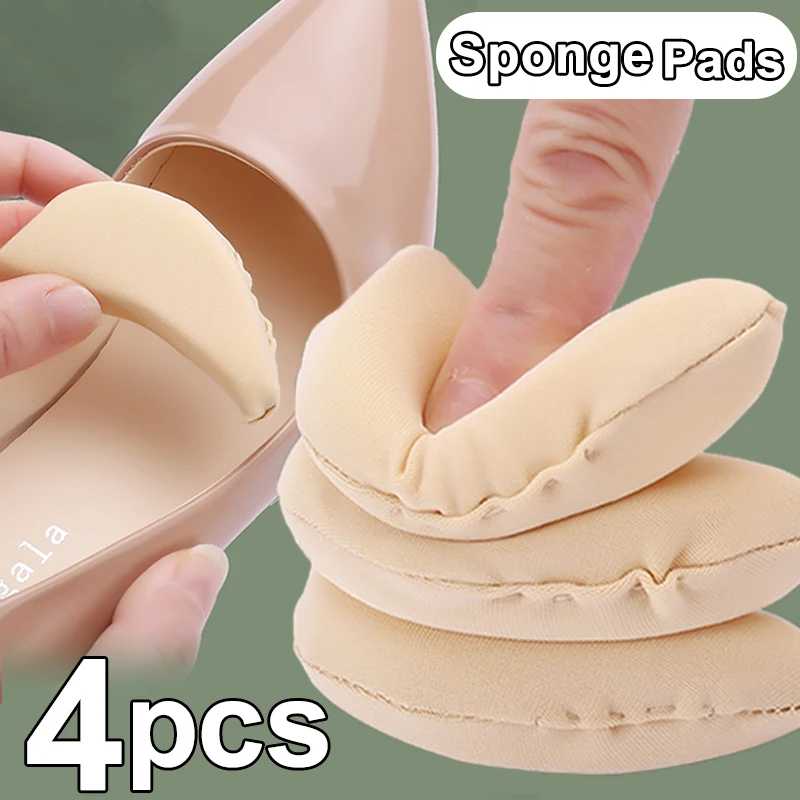 Top Trends: 4PCS Women Sponge Forefoot Insert Toe Plug Half Forefoot Cushion Anti-pain Big Shoes Toe Front Long Top Filler Shoes Adjustment Shoppable Styles