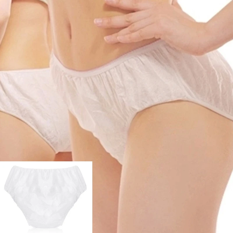 Top Trends: 6Pcs / pack Soft Unisex Travel Portable Disposable Non Woven Paper Briefs Panties Underwear White Regular Emergency Underpants Shoppable Styles