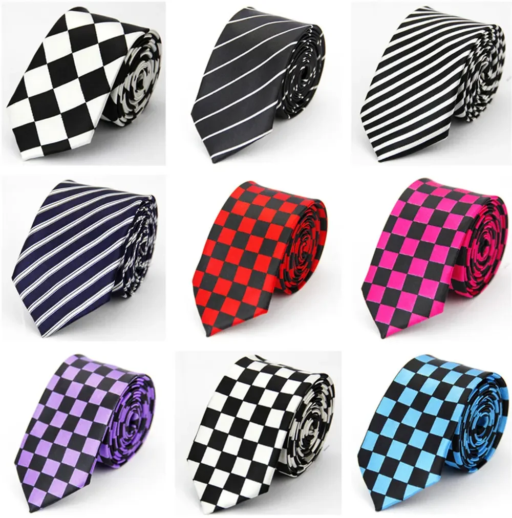 Top Trends: Narrow Neck Tie For Men Women 5cm 2&quot; Slim Thin Wedding Black Blue Pink White Red Green Brown Skull Piano Striped Necktie Shoppable Styles