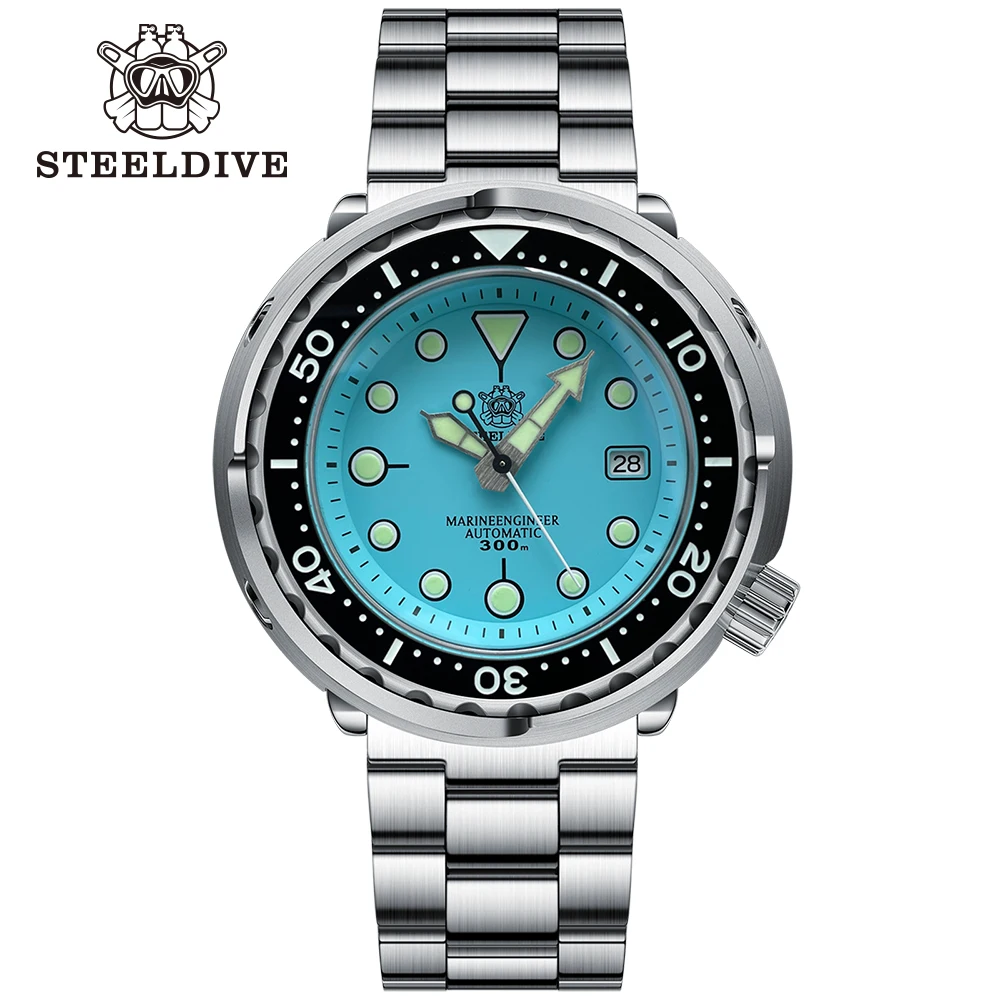 Top Trends: STEELDIVE SD1975 White Dial Super Luminous 47.5MM Stainless Steel Ceramic Bezel NH35 Automatic Movement Mens Tuna Can Dive Watch Shoppable Styles