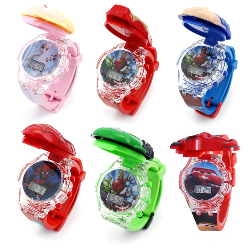 Top Trends: Luminous Cartoon Children&#039;s Watches Boys Colorful Flash Light With Music Super Hero Kids Watch Party Gift Wristwatch Clock Shoppable Styles