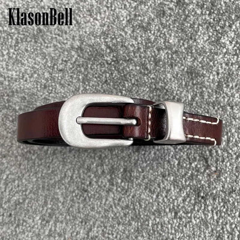 Top Trends: 8.9 KlasonBell Versatile Fashion Genuine Cowhide Metal Decoration Belt Women Shoppable Styles